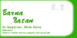 barna natan business card