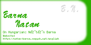 barna natan business card